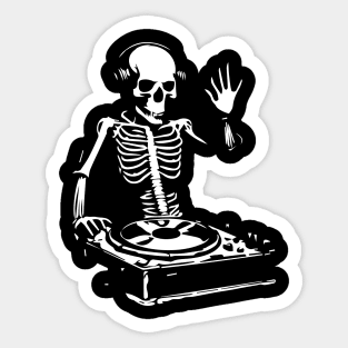 skeleton dj playing the music Sticker